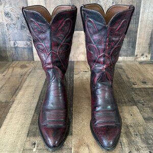 Lucchese Classics L681423 Vintage Black Cherry Cowboy Boots Mens 10 D